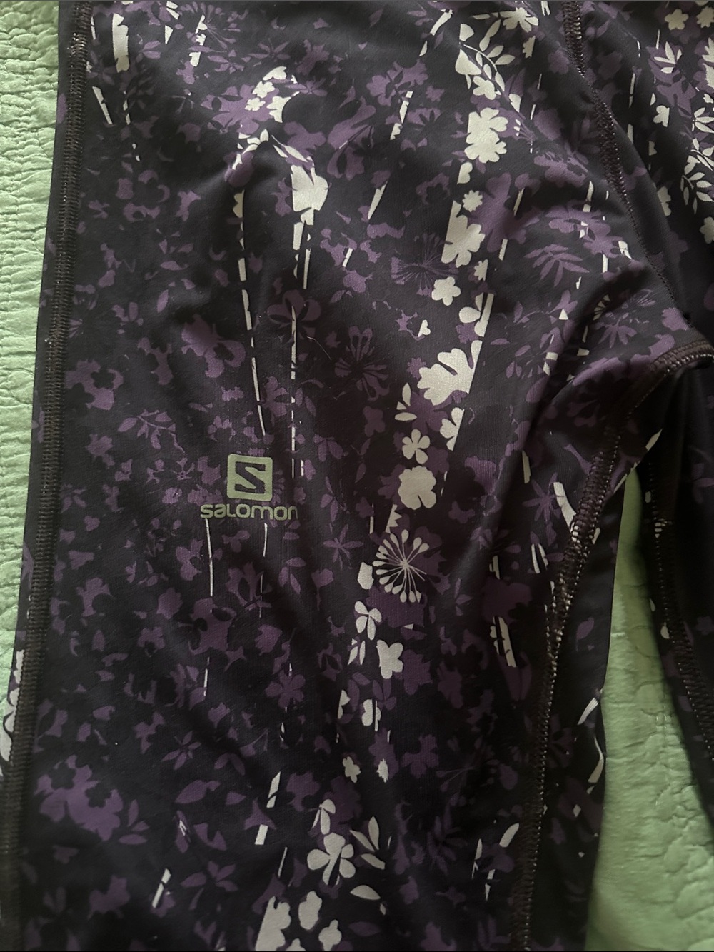 Salomon Purple and black Floral Active Leggings